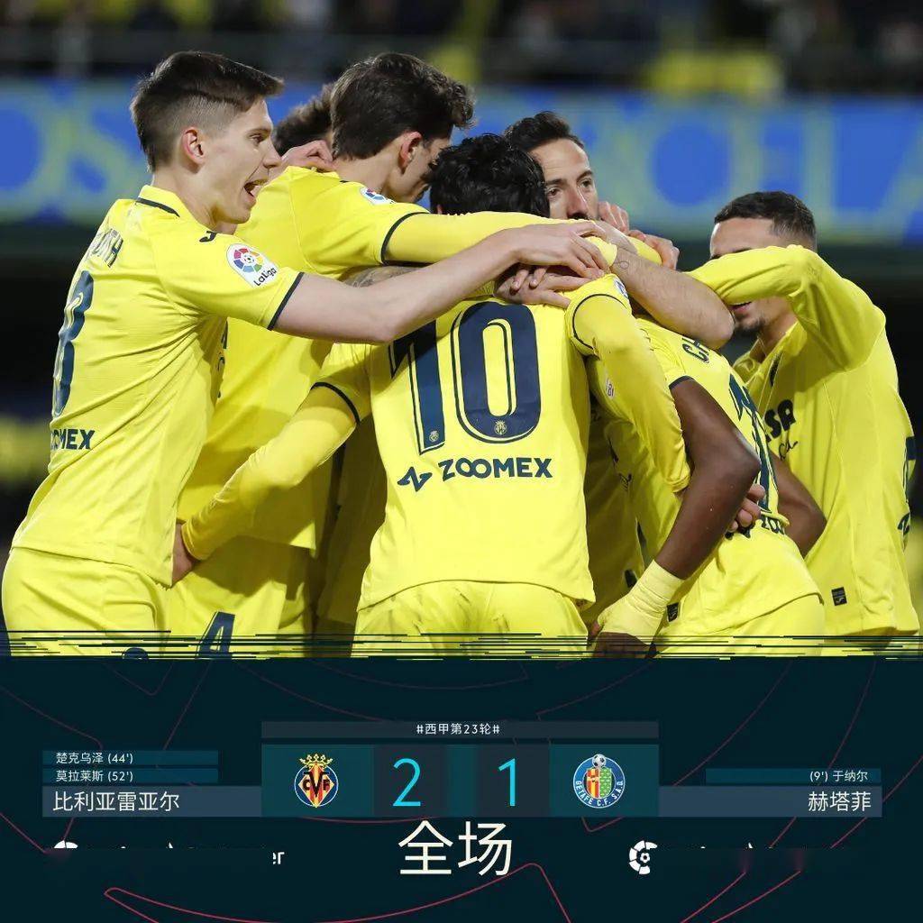 黄潜逆转赫塔菲,主场终结四连败!_比利亚雷亚尔_楚克乌泽_全取