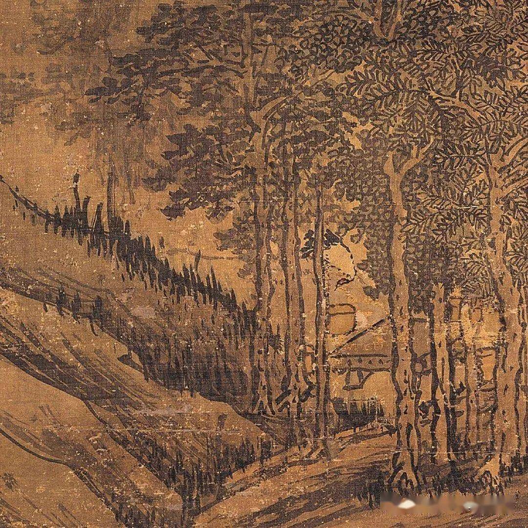 每日一赏 |中国国画历代精品高清展:明代 戴进《山水轴》_近景_大图