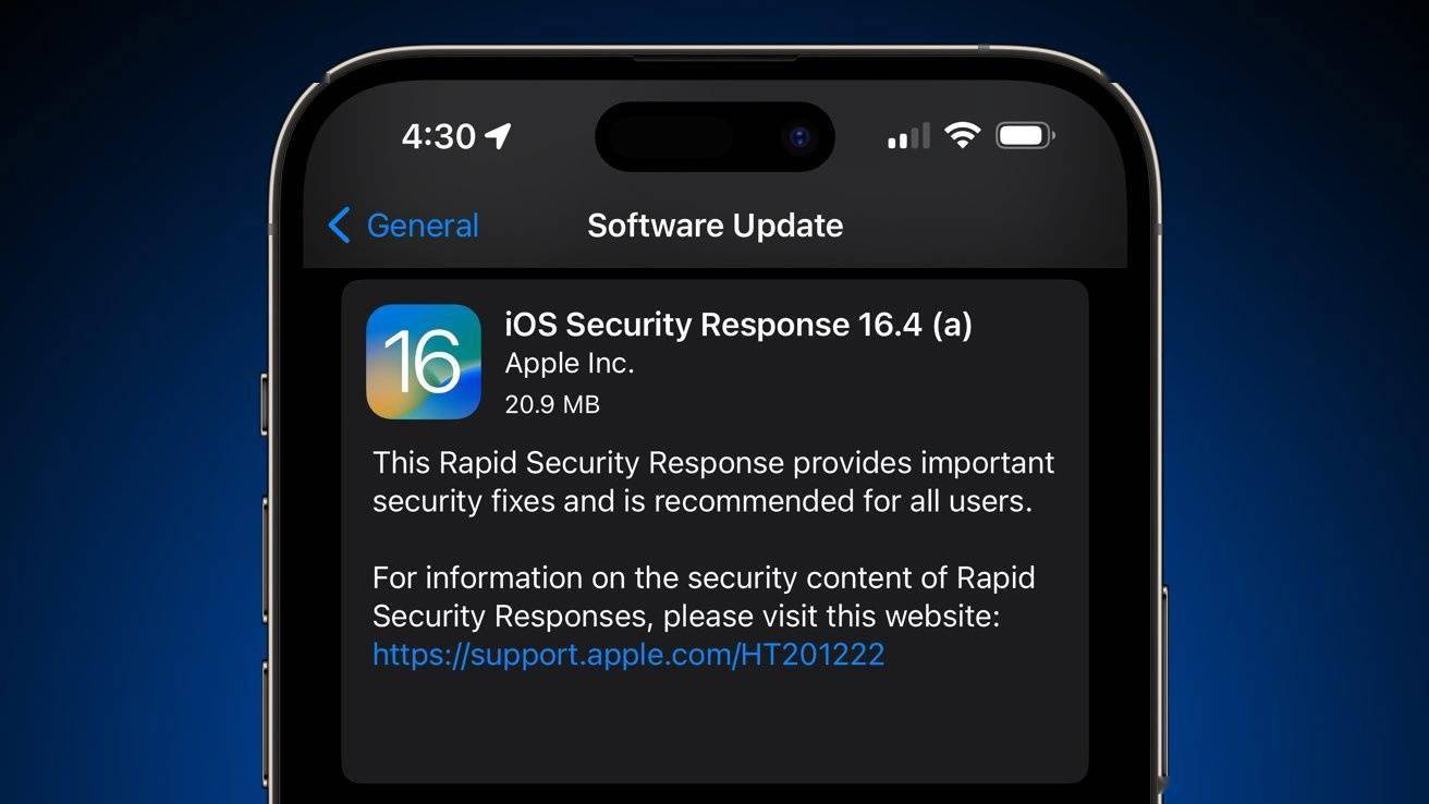 苹果为iOS 16.4/macOS 13.3 Beta 2用户发布快速安全响应更新 用户可在“设置”应用中找到