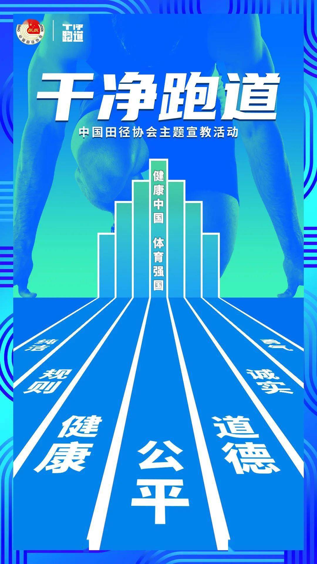 并将反兴奋剂的诉求在海报中明确展示,以此体现媒体在"干净跑道"主题