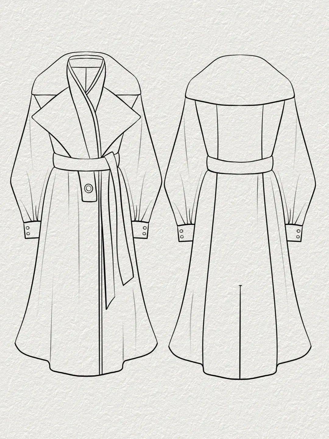 款式图 | 24款连衣裙与大衣款式图_趋势_星标_春夏