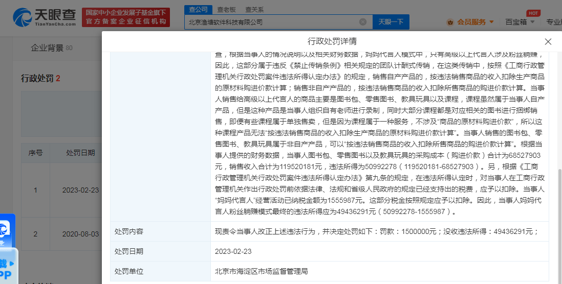 大塘小鱼因传销被罚没5093万 大塘小鱼妈妈代言人形式被认定传销