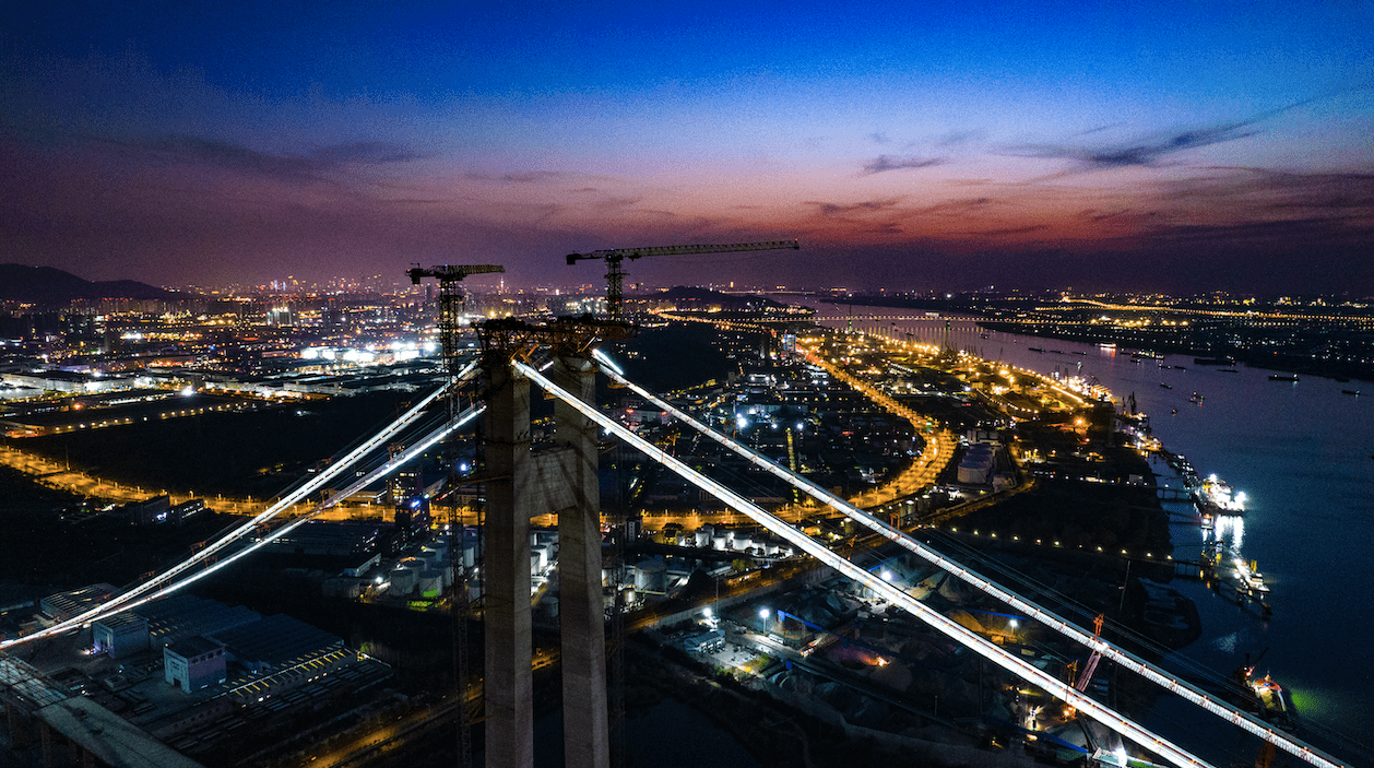 国内第一,世界第二大跨度单层悬索桥——南京仙新路长江大桥完成主缆