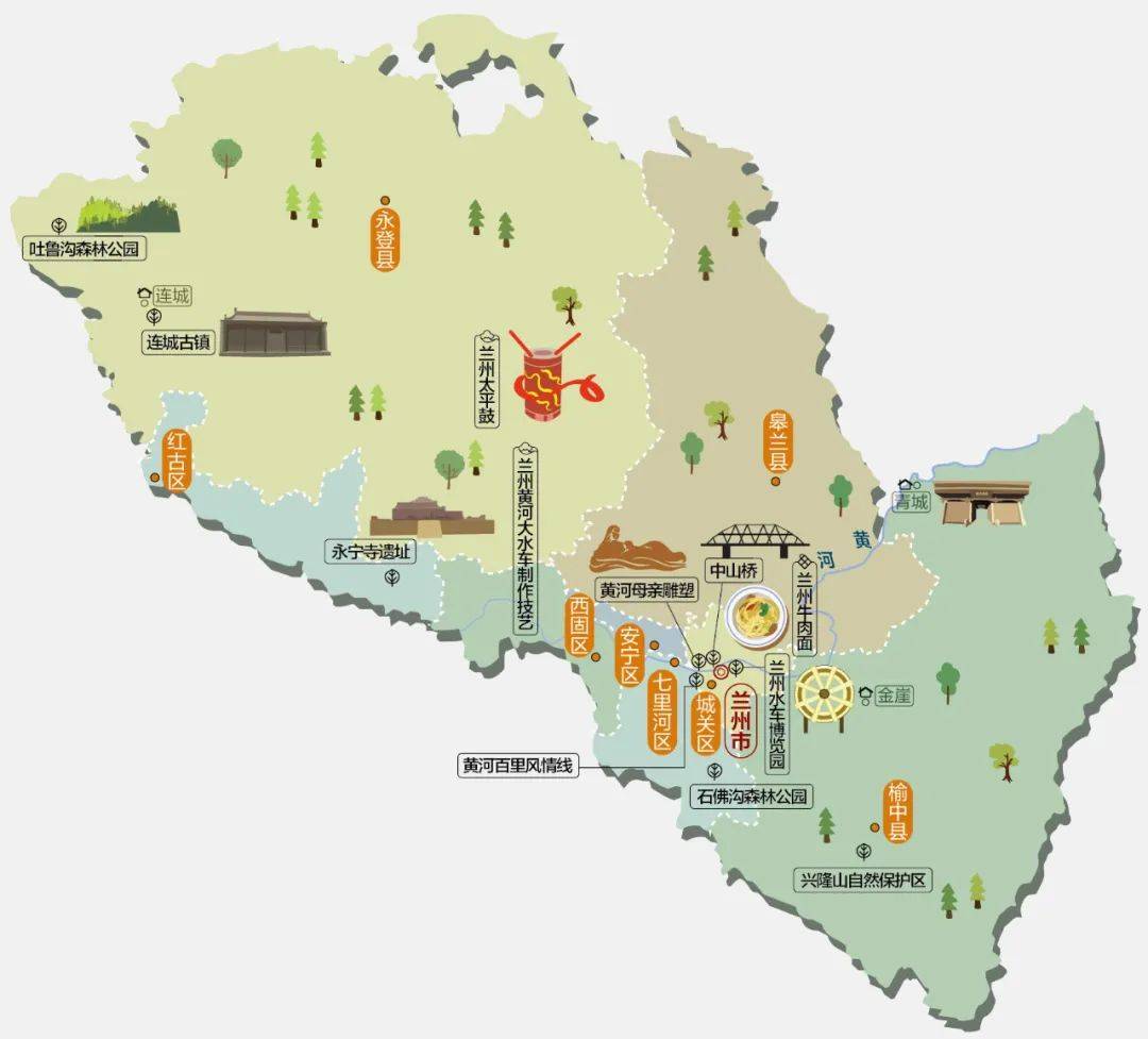 甘肃省旅游必备高清人文地图,快收藏～_文化_人口_面积