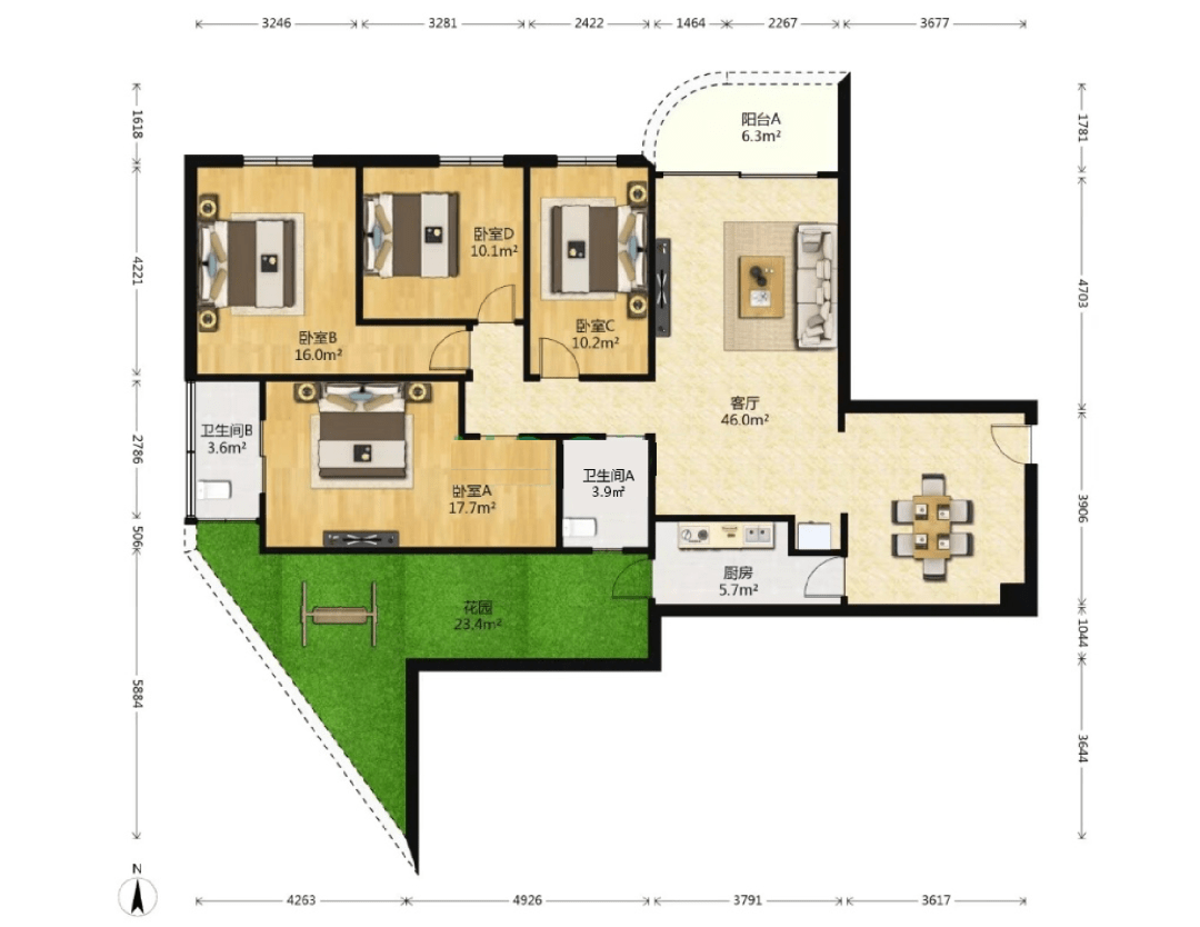 天源大厦 142m05_房源_海德公园_户型