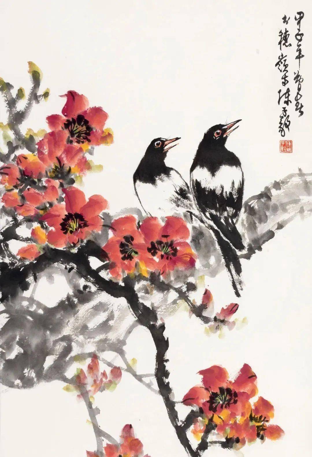 国画名家笔下的木棉花_陈树人_红棉_岭南