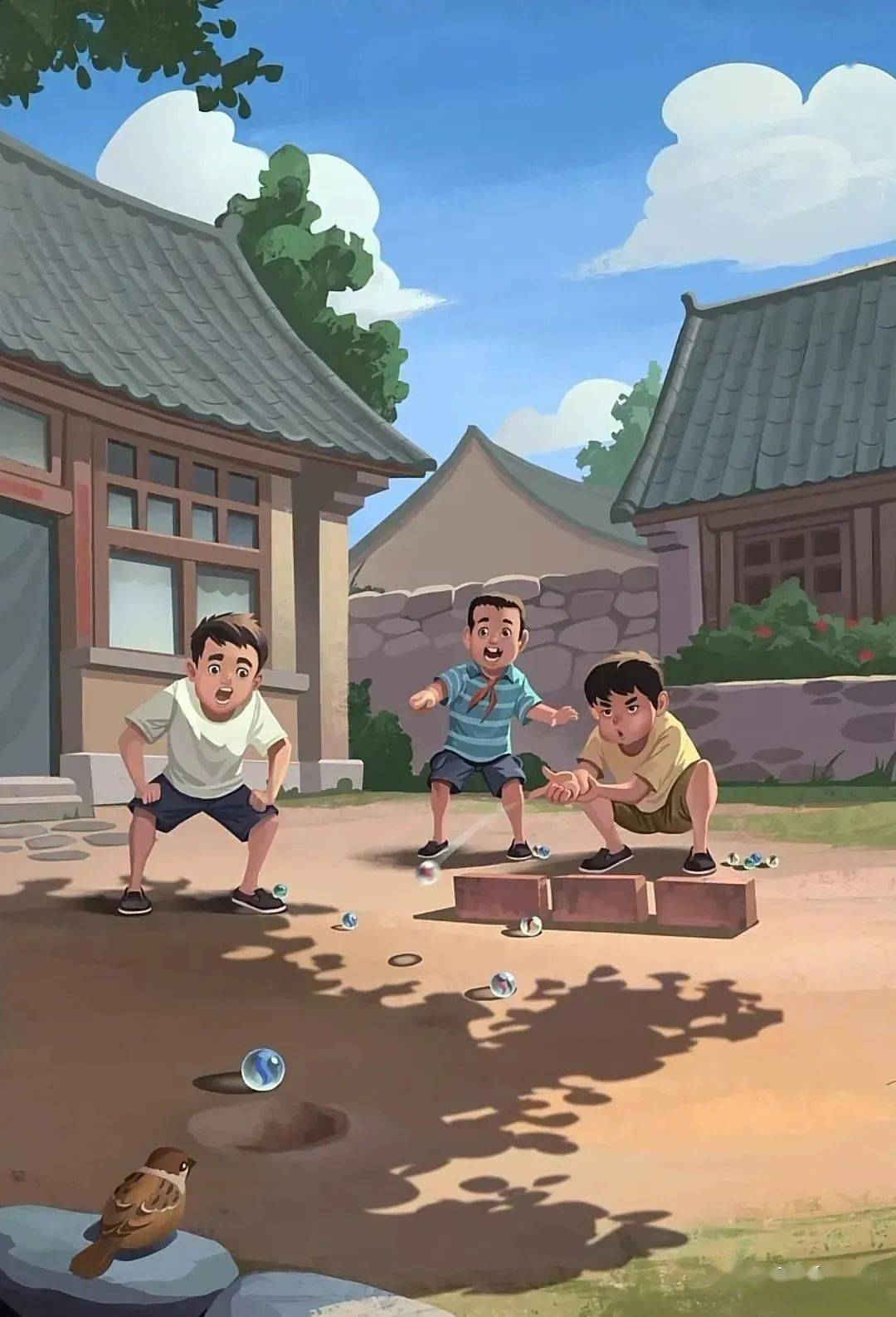 一组小插画:童年