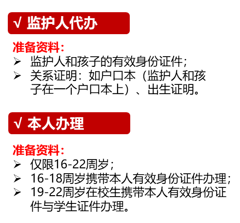 16周岁以下需要监护人代为办理,16