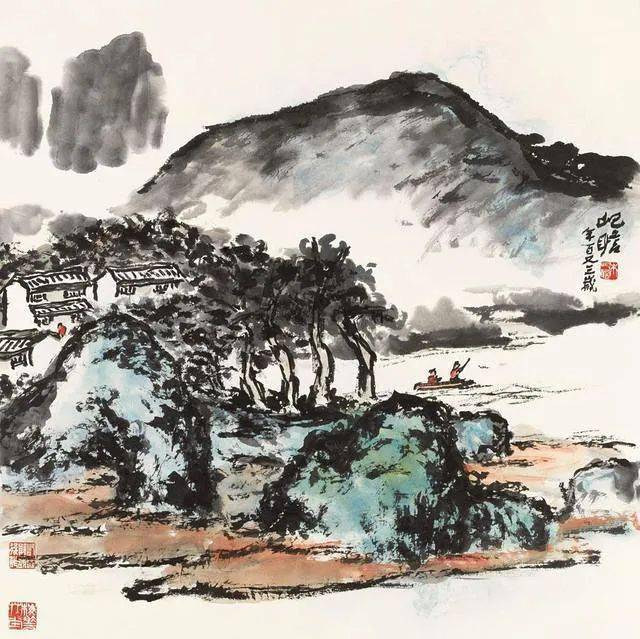 朱屺瞻写生山水,气势浑厚