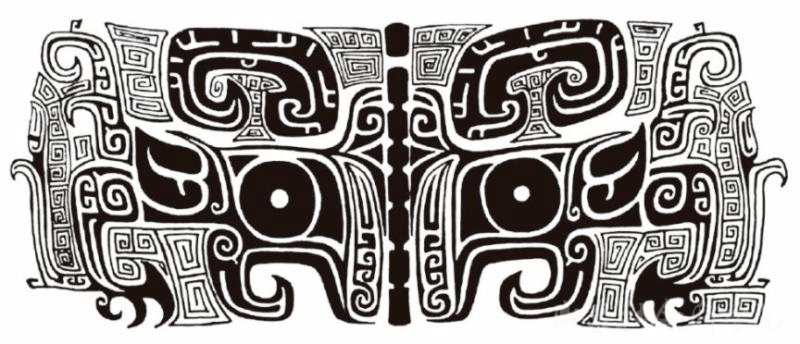 当线条来到商周,摇身变成青铜器的兽面纹.