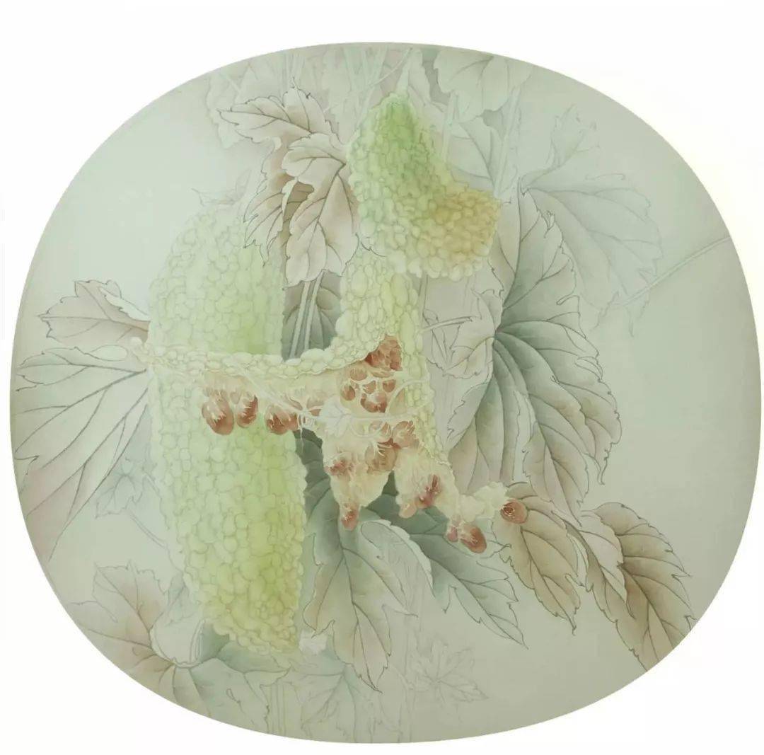 【国画教程】工笔苦瓜《苦尽甘来》图文步骤_叶子和_基础_颜色