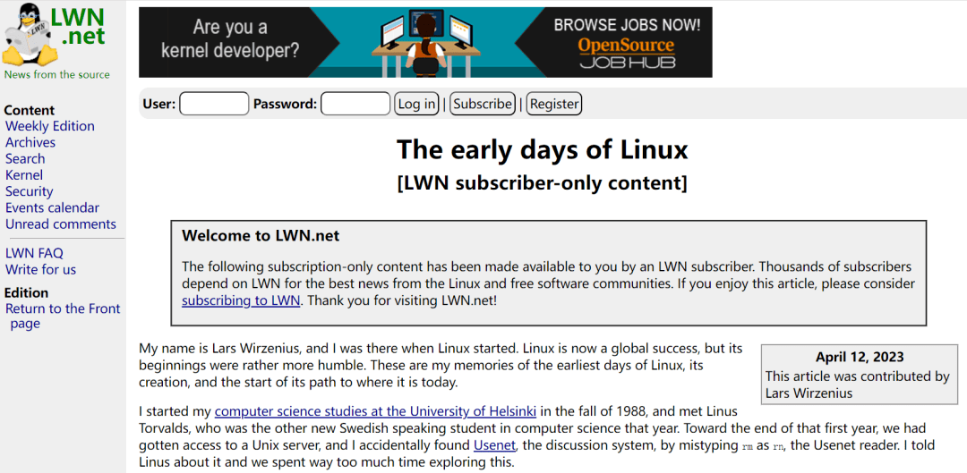 Linux 早期发展史