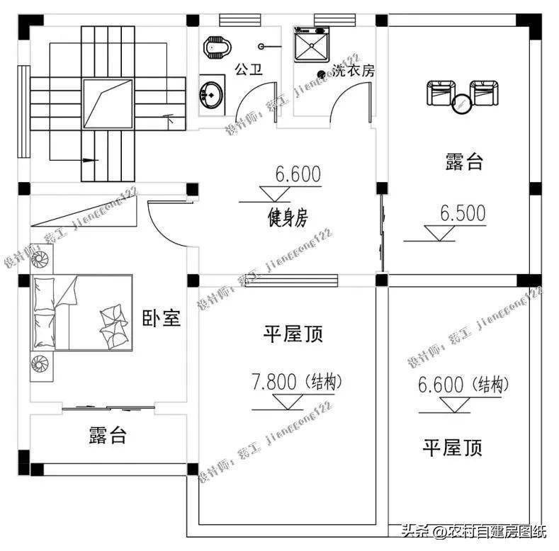 一百平方三层设计图图片