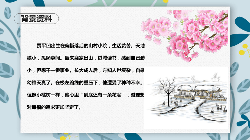 一棵小桃树背景简介图片