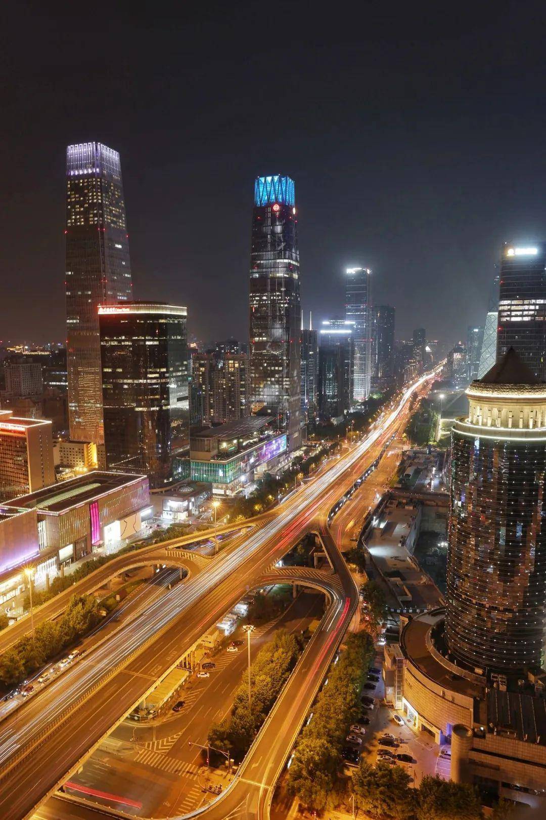 北京朝阳区夜景图片