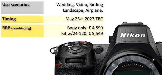 经销商显示尼康Z8相机将于本月25号铺货 欧洲地区单机身定价4599欧元