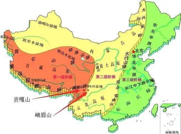 中国地图山脉简图图片