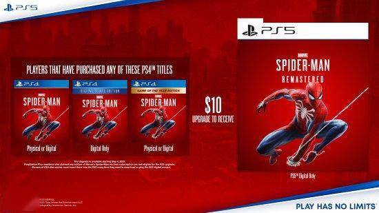 《漫威蜘蛛侠RE》PS5版发售 10美元升级已在库中的PS4版