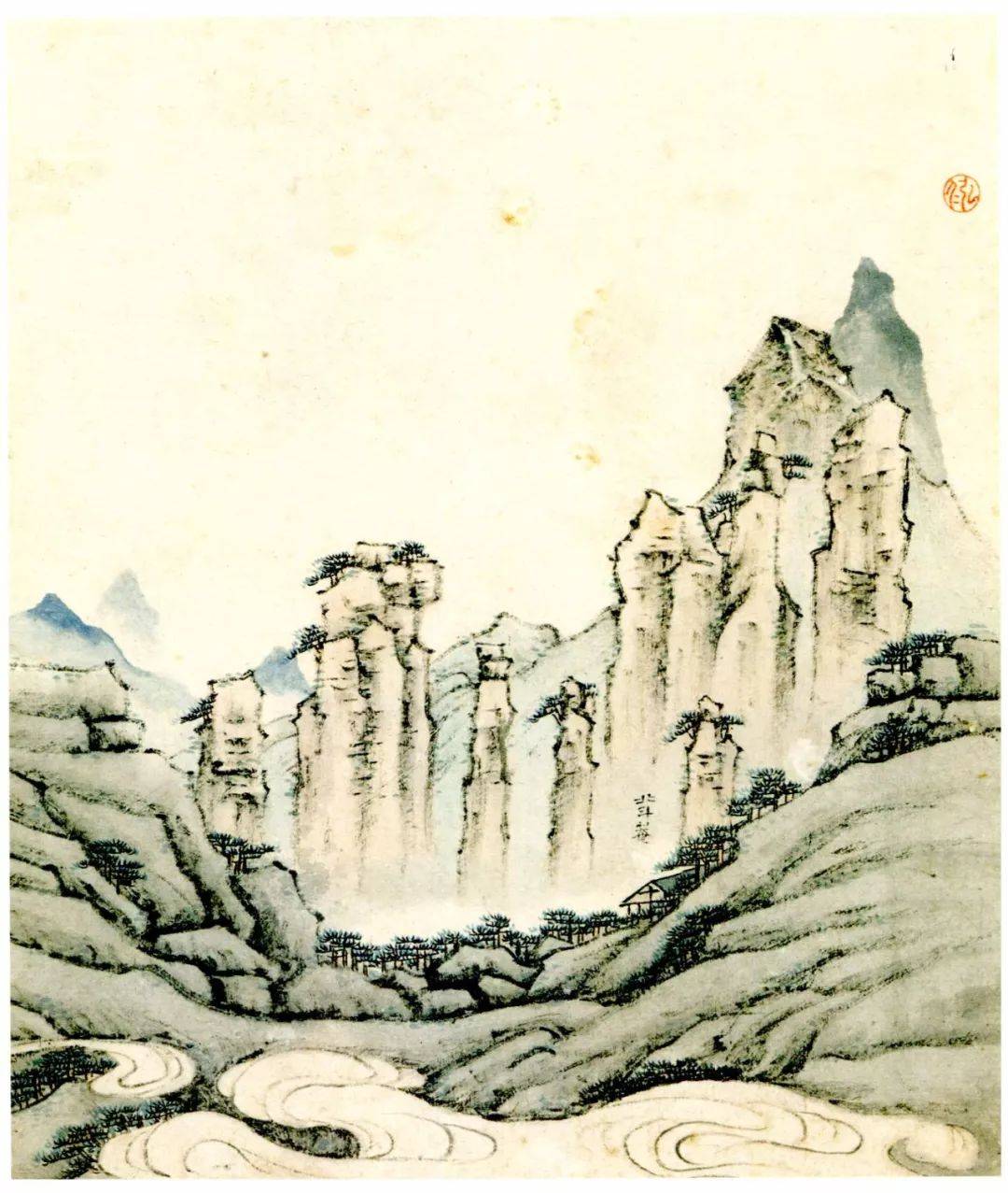 渐江山水画的美学意蕴(附渐江黄山图册高清63幅)_作品_倪瓒_笔墨