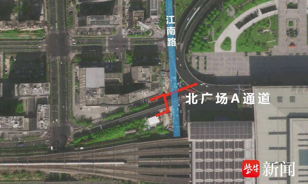 南京南站地下通道即將竣工_北廣場_施工_過街通道