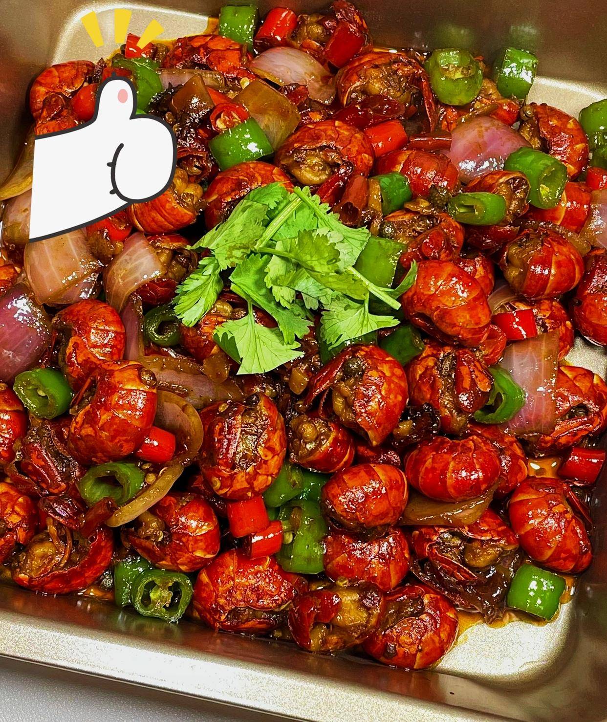 网友给的配方,第一次做麻辣虾球,一盘都不够炫_龙虾_辣椒_香菜