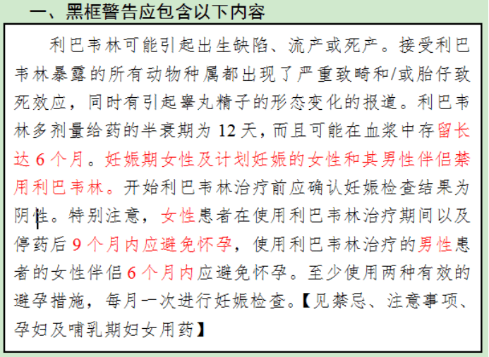 此次修订是针对全身用利巴韦林制剂说明书的统一修订,要求在说明书