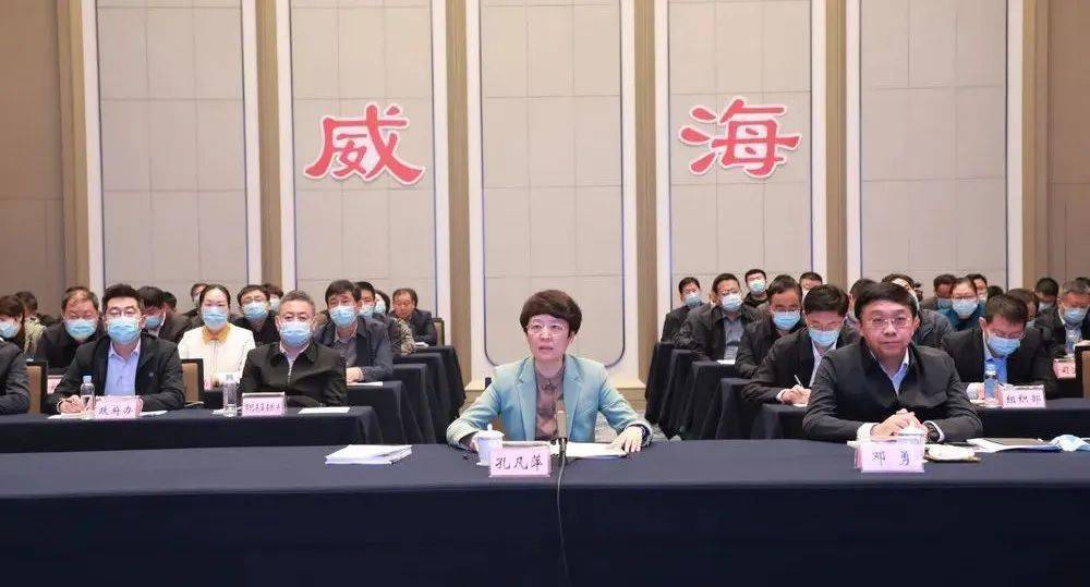 市委副书记,市长孔凡萍,副市长邓勇在威海分会场参加会议