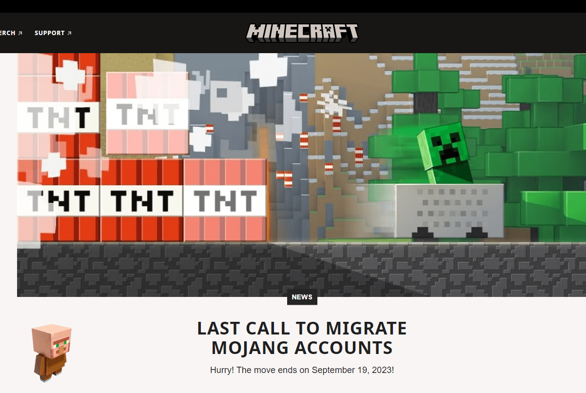 《Minecraft Java版》游戏玩家需在NG体育9月19日前迁移至微软帐户(图1)
