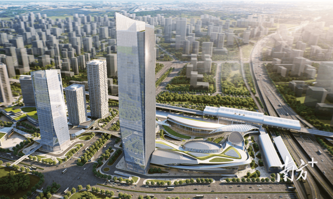 广州南沙新鸿基庆盛枢纽站场综合体项目封顶_发展_湾区_建设