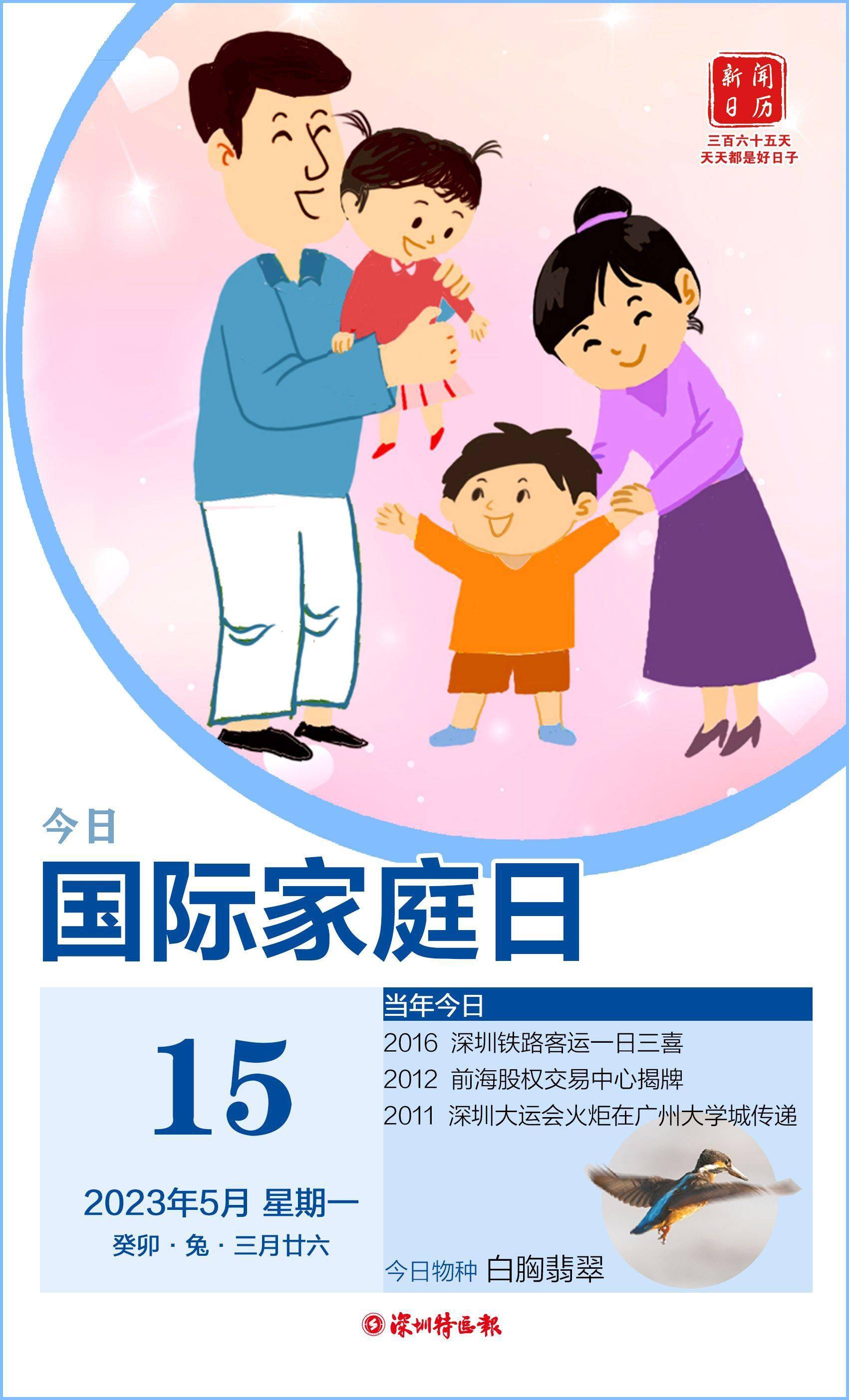 新聞日曆|5月15日 國際家庭日_深圳_翡翠_中國