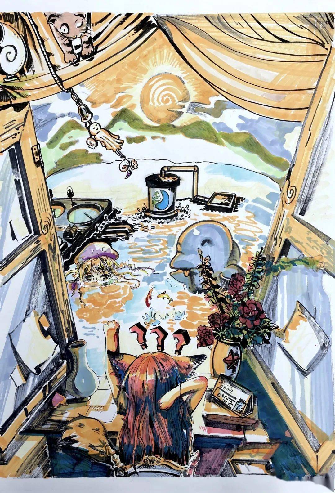 第六届中小学生"环境健康杯"征文绘画比赛优秀作品展示_水侠_饮水