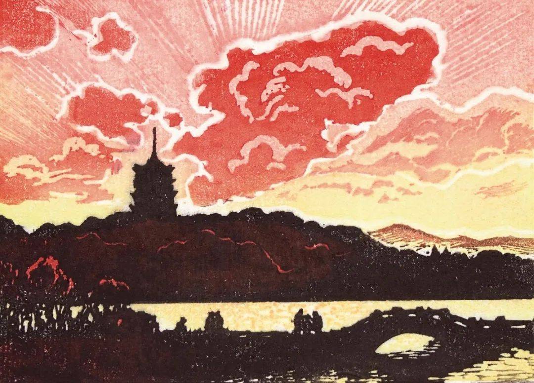 刀痕水迹——— 陆放版画作品欣赏_西湖_人物_戏曲