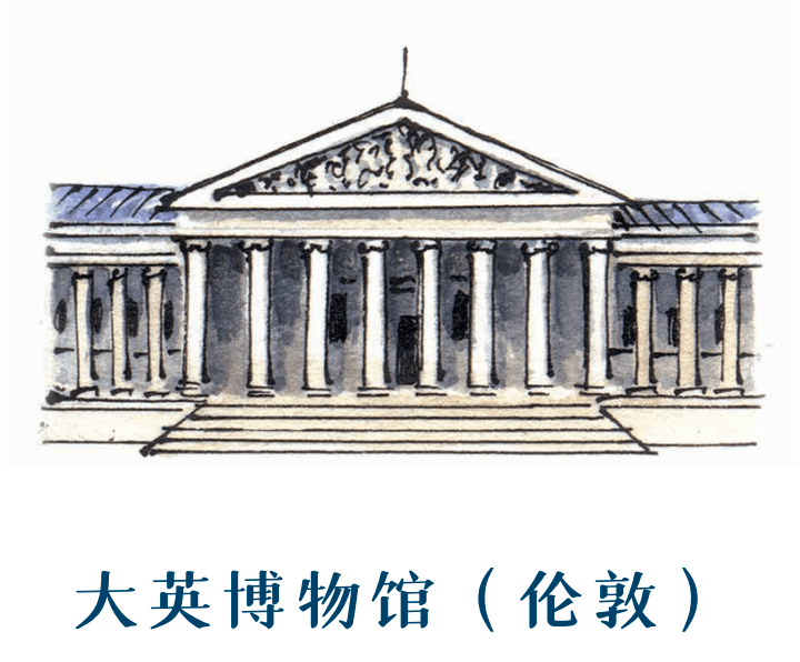 博物馆建筑插画图片