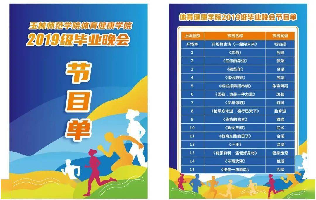 体育健康学院"奋斗正青春,逐梦新征程"2019级毕业晚会(内附:节目单)