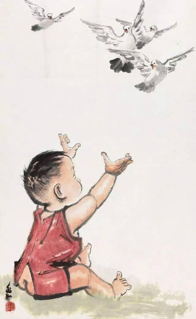 大师蒋兆和画笔下的儿童,童真童趣!_国画_作品_人物