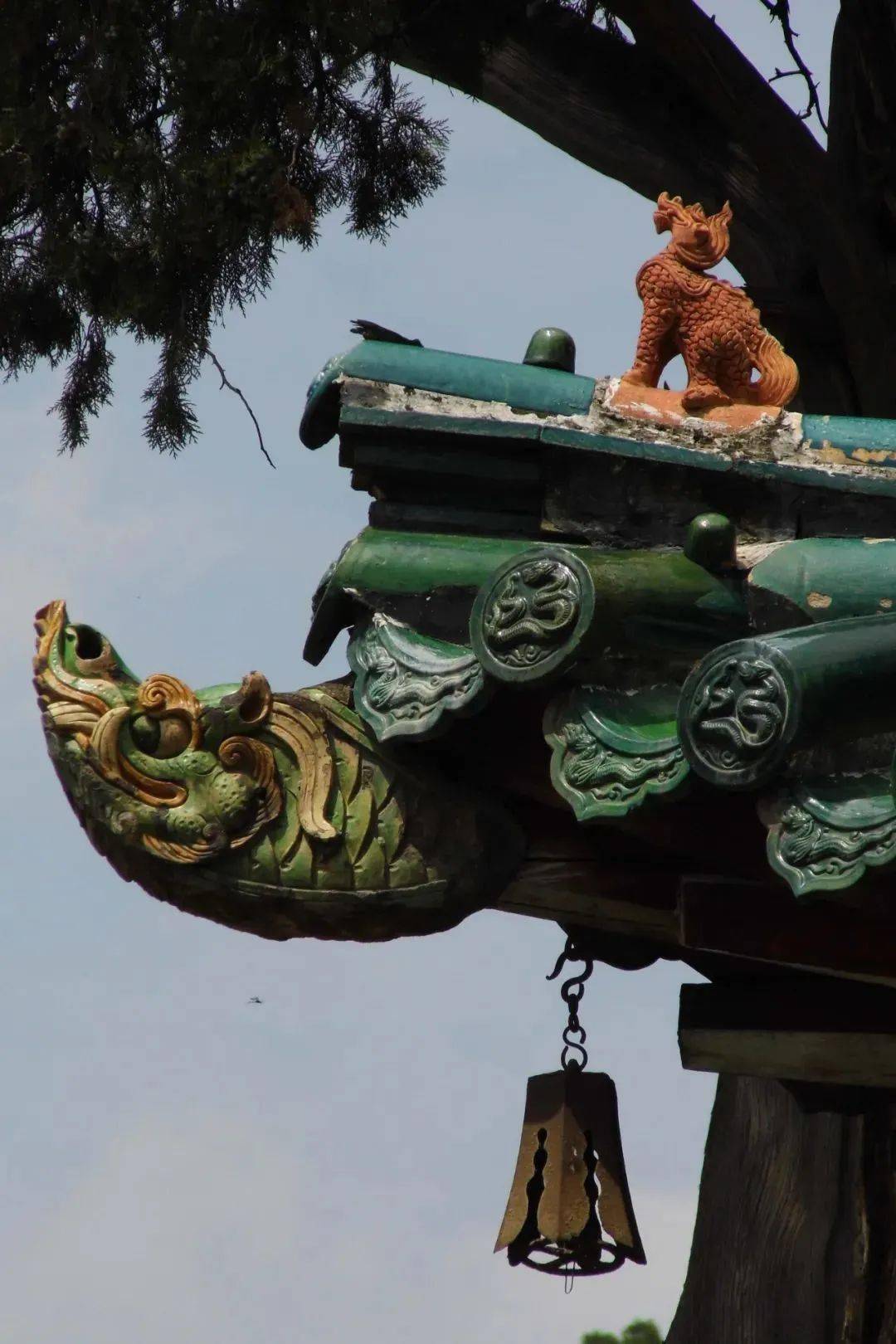 古建筑屋脊上的琉璃装饰_圣母_题记_景清