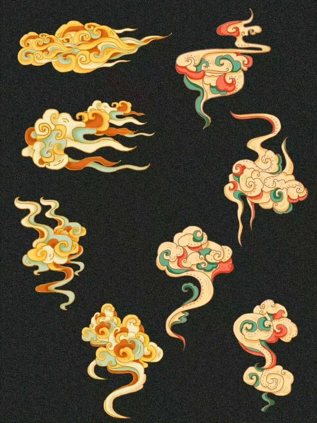 素材| 500朵-古风祥云花纹参考~!_中国_形态_云气