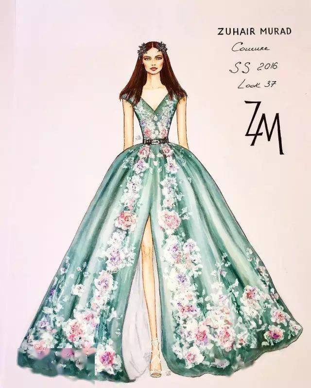 【写生】马克笔,彩铅的手绘礼服婚纱强势来袭!_衣服_裙子_身材