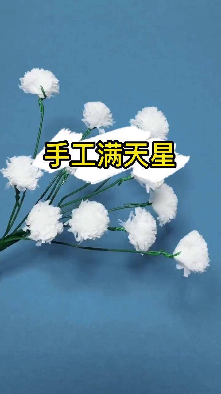 纸巾做满天星教程,绝配纸巾玫瑰花,手工制作教程, 纸巾手工 手工 手工