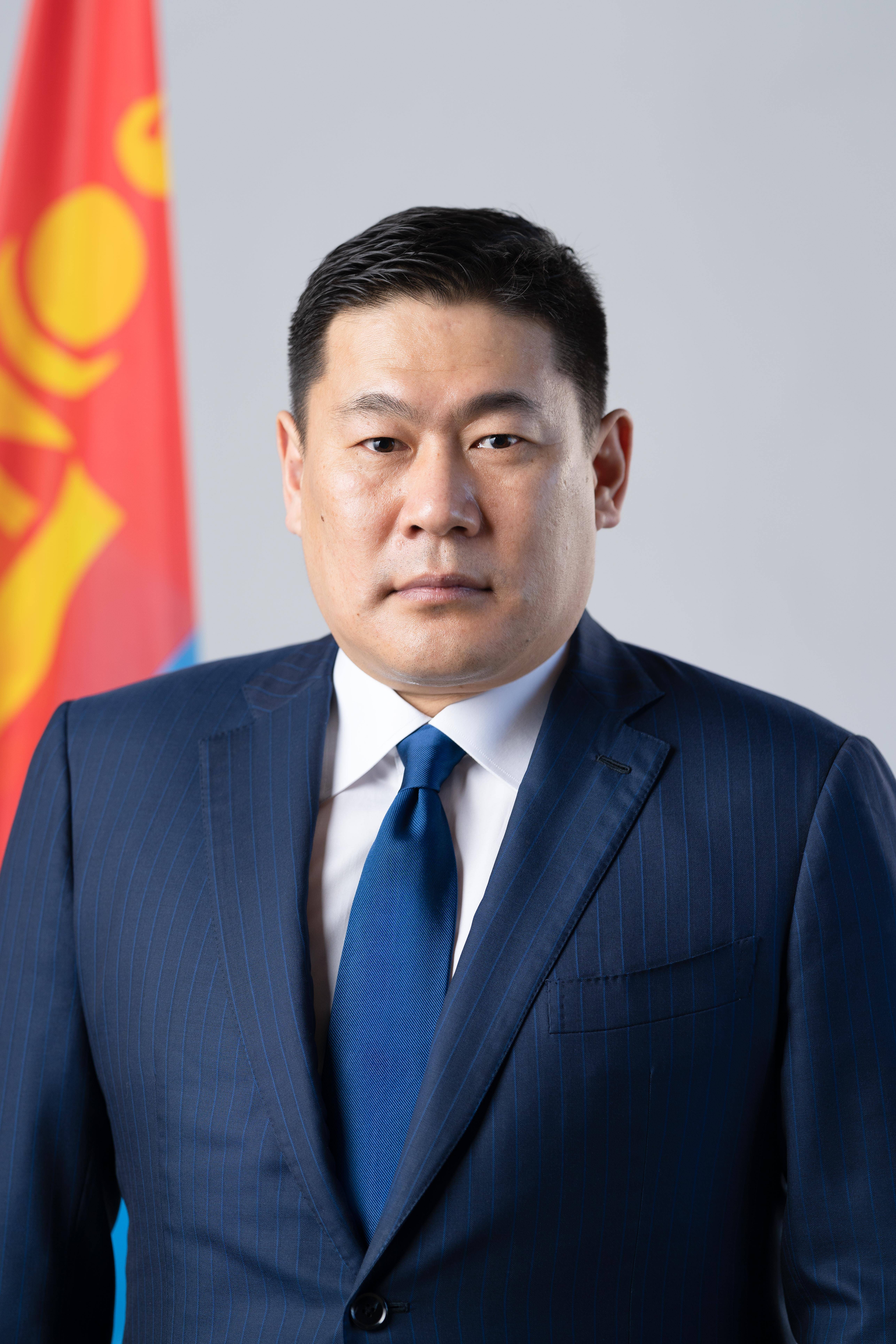 (时政)蒙古国总理奥云额尔登像