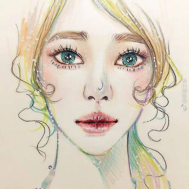 彩铅手绘大眼睛女孩67,67676767彩铅手绘人物清新少女