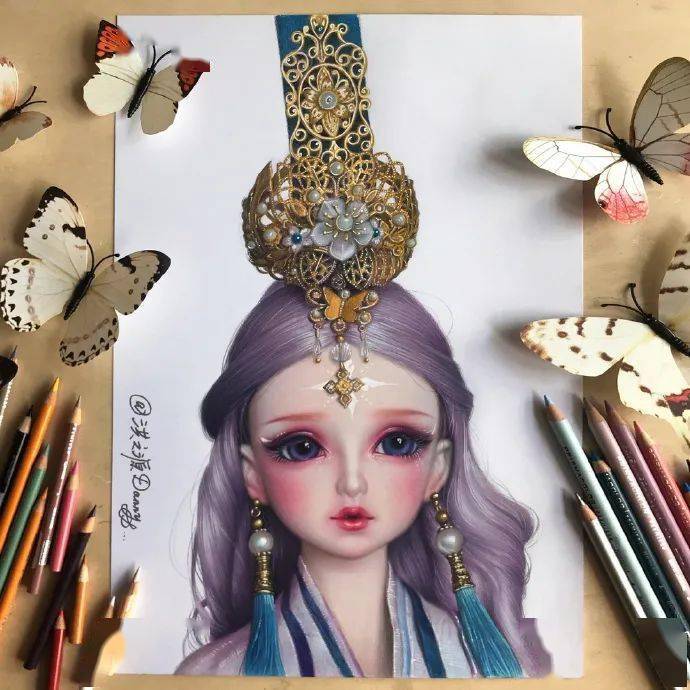 彩铅手绘bjd娃娃作品,彩铅娃娃图片唯美_视频_教程_侵权