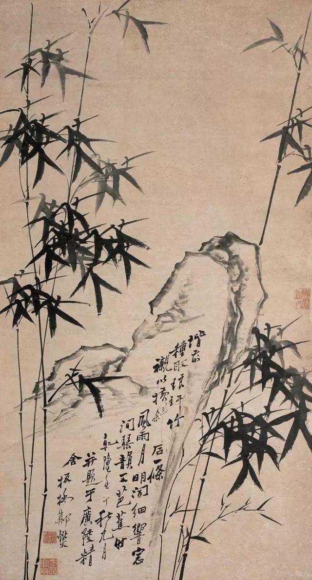 値下げ！鄭板橋の水墨画 他　竹 絵　2枚セット 郑板桥《墨竹图》精品赏析！_搜狐网
