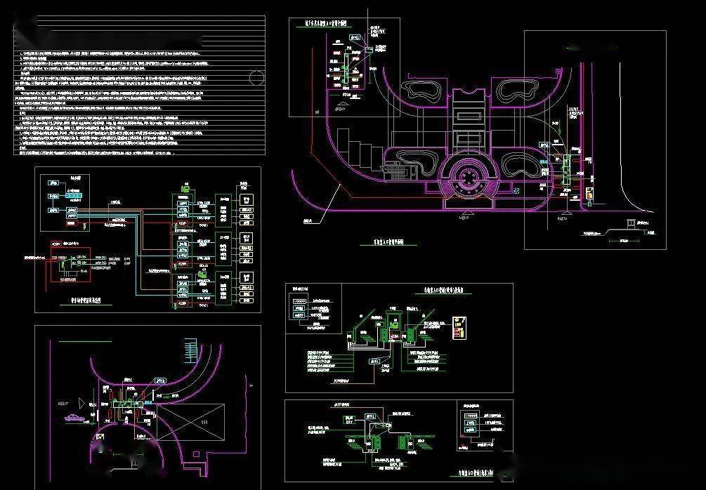 五星级酒店弱电工程深化设计系统图,cad格式,10几个系统