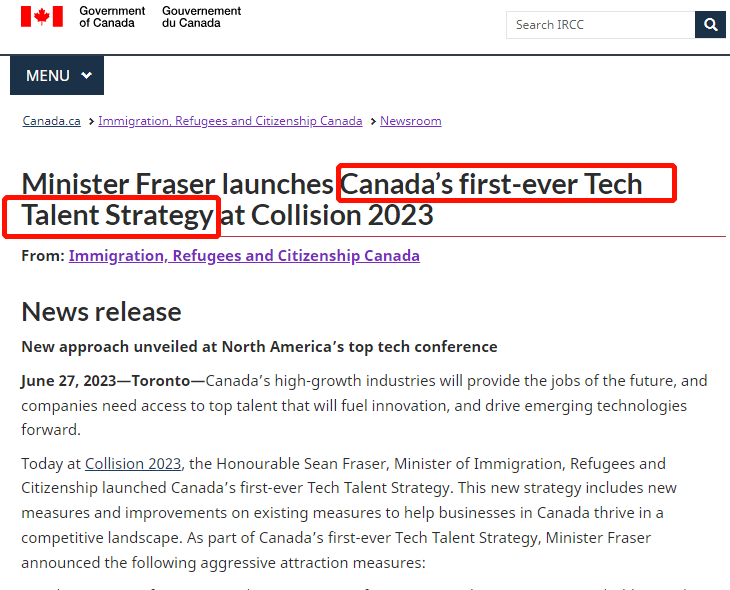 加拿大28官方推出首个科技人才战略，工签可当学签用