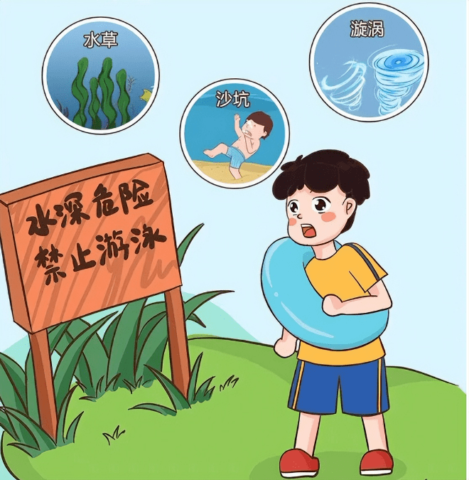 水深危险禁止攀爬图片