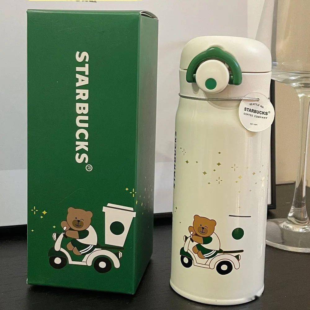 【星巴克梅森小熊保温杯】39.9元!350ml,304不锈钢内胆!