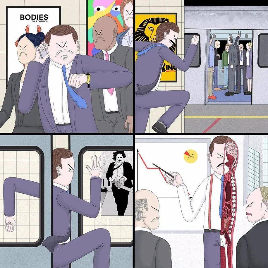 超现实主义的重口味怪诞讽刺漫画!看完怕你睡不着!_作品_生活_jenkins