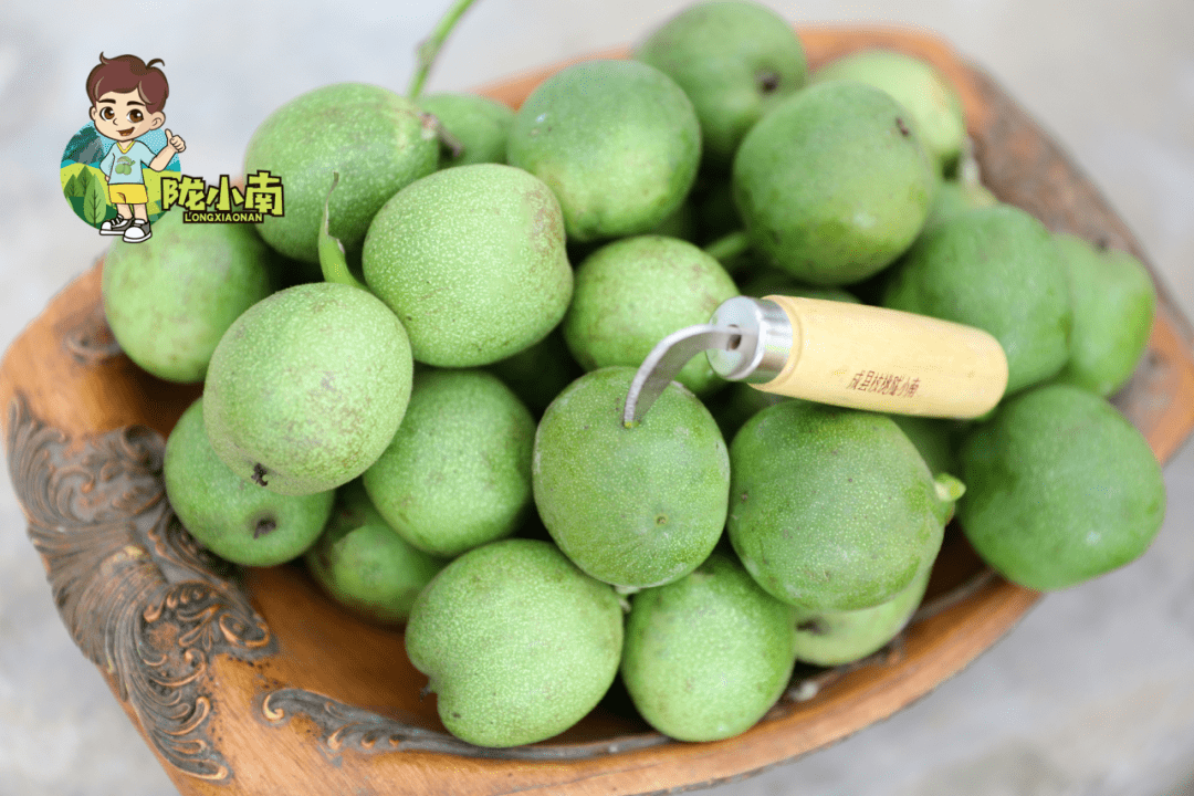 9元陇南青皮核桃现摘现发!包邮到家还免费赠送._全年_预售_水果