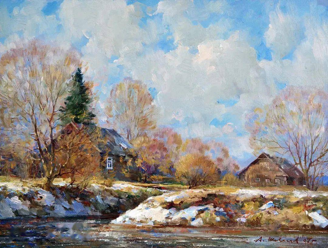 长横幅俄罗斯风景画,舍夫列夫作品